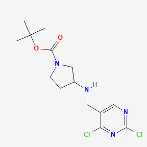 molecular formula C14H20Cl2N4O2 B12837764 tert-Butyl 3-(((2,4-dichloropyrimidin-5-yl)methyl)amino)pyrrolidine-1-carboxylate 