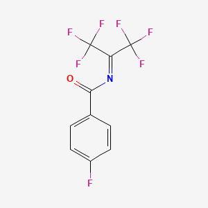 molecular formula C10H4F7NO B12837773 4-fluoro-N-(2,2,2-trifluoro-1-(trifluoromethyl)ethylidene)benzamide 