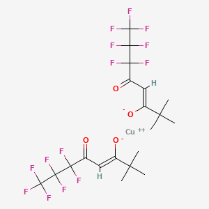 molecular formula C20H20CuF14O4 B12837797 Bis(6,6,7,7,8,8,8-heptafluoro-2,2-dimethyl-3,5-octanedionate)copper(II) 