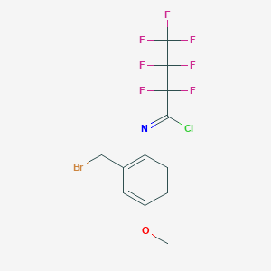 (1Z)-N-[2-(Bromomethyl)-4-methoxyphenyl]-2,2,3,3,4,4,4-heptafluorobutanimidoyl chloride