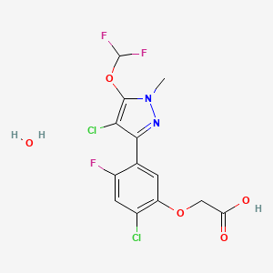 2-Chloro-5-(4-chloro-5-difluoromethoxy-1-methylpyrazol-3-yl)-4-fluorophenoxyacetic acid monohydrate