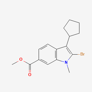 methyl 2-bromo-3-cyclopentyl-1-methyl-1H-indole-6-carboxylate