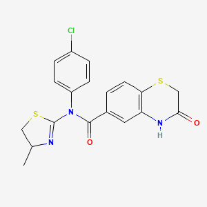 N-(4-Chlorophenyl)-N-(4-methyl-4,5-dihydrothiazol-2-yl)-3-oxo-3,4-dihydro-2H-benzo[b][1,4]thiazine-6-carboxamide