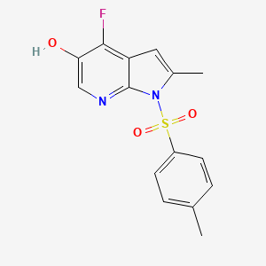 molecular formula C15H13FN2O3S B12837861 1H-Pyrrolo[2,3-b]pyridin-5-ol, 4-fluoro-2-methyl-1-[(4-methylphenyl)sulfonyl]- 