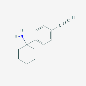 molecular formula C14H17N B12837882 1-(4-Ethynylphenyl)cyclohexanamine 