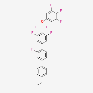 molecular formula C27H16F8O B12837885 2-[difluoro-(3,4,5-trifluorophenoxy)methyl]-5-[4-(4-ethylphenyl)-2-fluorophenyl]-1,3-difluorobenzene 