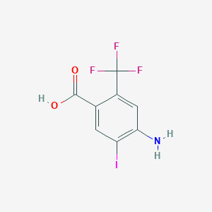 molecular formula C8H5F3INO2 B12837891 4-Amino-5-iodo-2-(trifluoromethyl)benzoic acid 