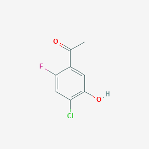 molecular formula C8H6ClFO2 B12837919 1-(4-Chloro-2-fluoro-5-hydroxyphenyl)ethan-1-one 