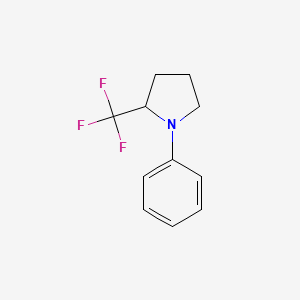 molecular formula C11H12F3N B12837940 1-Phenyl-2-(trifluoromethyl)pyrrolidine 