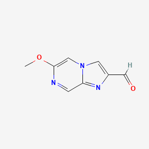 molecular formula C8H7N3O2 B12837947 6-Methoxyimidazo[1,2-a]pyrazine-2-carbaldehyde 