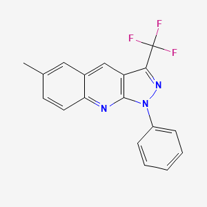 molecular formula C18H12F3N3 B12838007 6-Methyl-1-phenyl-3-(trifluoromethyl)-1H-pyrazolo[3,4-b]quinoline 