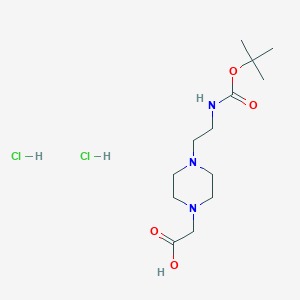 molecular formula C13H27Cl2N3O4 B12838043 2-(4-(2-((tert-Butoxycarbonyl)amino)ethyl)piperazin-1-yl)acetic acid dihydrochloride 