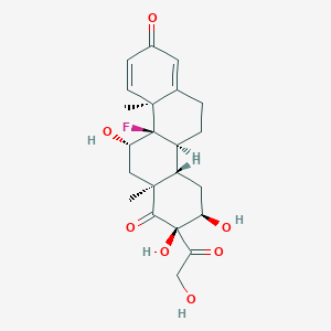 molecular formula C22H27FO7 B12838044 3-deuteriooxy-1-[(8S,10S,11S,13S,14S,16R,17R)-11,16,17-trideuteriooxy-9-fluoro-10,13-dimethyl-3-oxo-6,7,8,11,12,14,15,16-octahydrocyclopenta[a]phenanthren-17-yl]propane-1,2-dione 