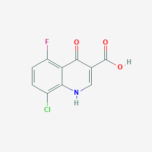 molecular formula C10H5ClFNO3 B12838049 8-Chloro-5-fluoro-4-hydroxyquinoline-3-carboxylic acid 