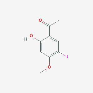 molecular formula C9H9IO3 B12838057 1-(2-Hydroxy-5-iodo-4-methoxyphenyl)ethan-1-one 