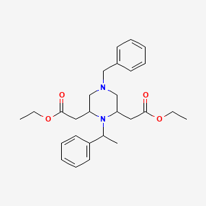 molecular formula C27H36N2O4 B12838070 Diethyl 2,2'-(4-benzyl-1-(1-phenylethyl)piperazine-2,6-diyl)diacetate 