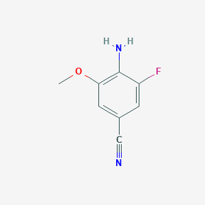 molecular formula C8H7FN2O B12838085 4-Amino-3-fluoro-5-methoxybenzonitrile 