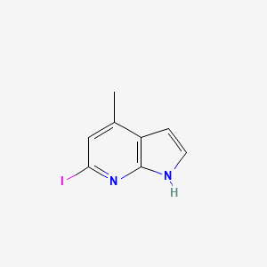 molecular formula C8H7IN2 B12838088 1H-Pyrrolo[2,3-b]pyridine, 6-iodo-4-methyl- 