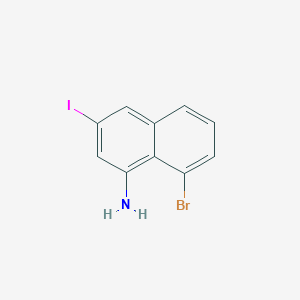 molecular formula C10H7BrIN B12838124 8-Bromo-3-iodonaphthalen-1-amine 