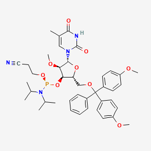 (2R,3R,4R,5R)-2-((bis(4-methoxyphenyl)(phenyl)methoxy)methyl)-4-methoxy-5-(5-methyl-2,4-dioxo-3,4-dihydropyrimidin-1(2H)-yl)tetrahydrofuran-3-yl (2-cyanoethyl) (S)-diisopropylphosphoramidite