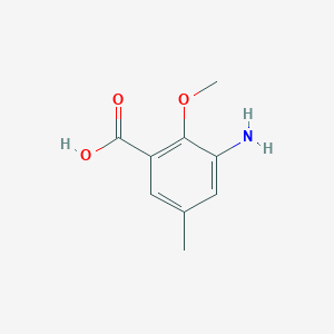 molecular formula C9H11NO3 B12838133 3-Amino-2-methoxy-5-methylbenzoic acid 