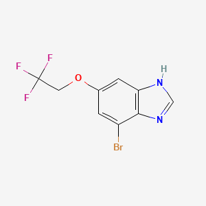 molecular formula C9H6BrF3N2O B12838148 4-Bromo-6-(2,2,2-trifluoroethoxy)-1H-benzimidazole 