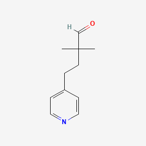 molecular formula C11H15NO B12838153 2,2-Dimethyl-4-(pyridin-4-yl)butanal 