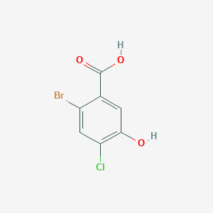 molecular formula C7H4BrClO3 B12838158 2-Bromo-4-chloro-5-hydroxybenzoic acid 