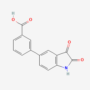 molecular formula C15H9NO4 B12838177 3-(2,3-Dioxo-2,3-dihydro-1H-indol-5-yl) benzoic acid 