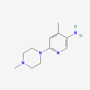 molecular formula C11H18N4 B12838194 4-Methyl-6-(4-methylpiperazin-1-yl)pyridin-3-amine 