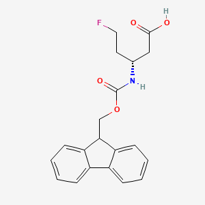 molecular formula C20H20FNO4 B12838211 (S)-3-((((9H-Fluoren-9-yl)methoxy)carbonyl)amino)-5-fluoropentanoic acid 