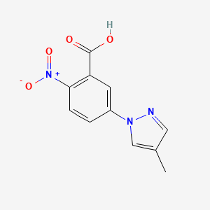 molecular formula C11H9N3O4 B12838230 5-(4-Methyl-1H-pyrazol-1-yl)-2-nitrobenzoic acid 