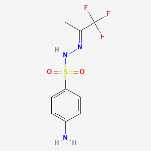 molecular formula C9H10F3N3O2S B12838248 4-amino-N-(1,1,1-trifluoropropan-2-ylideneamino)benzenesulfonamide 