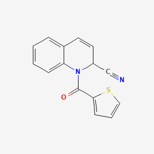 molecular formula C15H10N2OS B12838310 1-(Thiophene-2-carbonyl)-1,2-dihydroquinoline-2-carbonitrile 