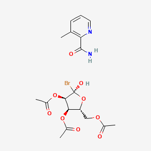 [(2R,3R,4R,5S)-3,4-diacetyloxy-5-bromo-5-hydroxyoxolan-2-yl]methyl acetate;3-methylpyridine-2-carboxamide