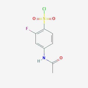 molecular formula C8H7ClFNO3S B1283839 4-乙酰氨基-2-氟苯基-1-磺酰氯 CAS No. 344-70-7