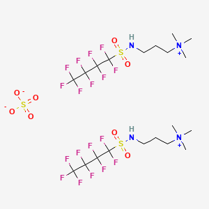 molecular formula C20H32F18N4O8S3 B12838406 trimethyl-[3-(1,1,2,2,3,3,4,4,4-nonafluorobutylsulfonylamino)propyl]azanium;sulfate CAS No. 70225-22-8