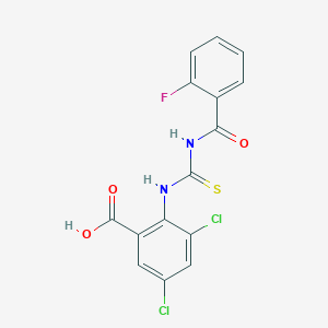 3,5-Dichloro-2-[(2-fluorobenzoyl)carbamothioylamino]benzoic acid