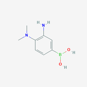 molecular formula C8H13BN2O2 B12838457 (3-Amino-4-(dimethylamino)phenyl)boronic acid 