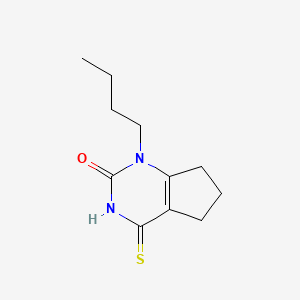 molecular formula C11H16N2OS B1283853 1-butyl-4-sulfanylidene-6,7-dihydro-5H-cyclopenta[d]pyrimidin-2-one 
