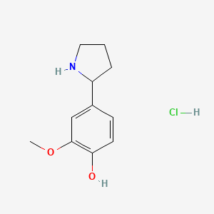 molecular formula C11H16ClNO2 B12838558 2-Methoxy-4-(pyrrolidin-2-yl)phenol hydrochloride 