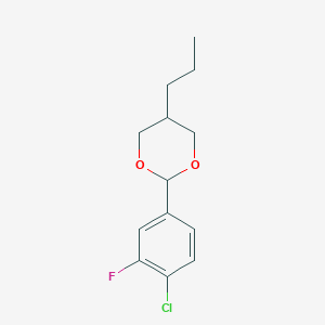 molecular formula C13H16ClFO2 B12838578 2-(4-Chloro-3-fluoro-phenyl)-5-propyl-[1.3]dioxane 