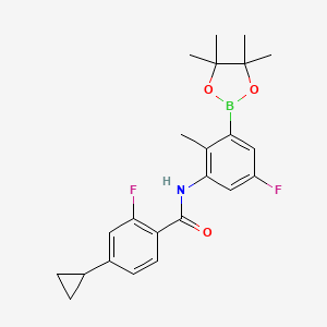 4-Cyclopropyl-2-fluoro-N-(5-fluoro-2-methyl-3-(4,4,5,5-tetramethyl-1,3,2-dioxaborolan-2-yl)phenyl)benzamide