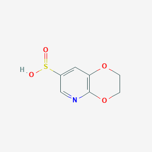 molecular formula C7H7NO4S B12838610 2,3-Dihydro-[1,4]dioxino[2,3-b]pyridine-7-sulfinic acid 