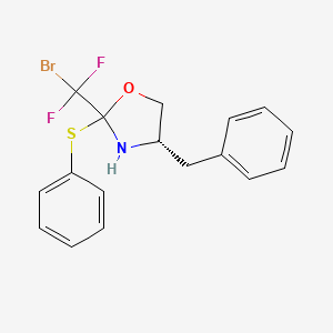 molecular formula C17H16BrF2NOS B12838612 (4S)-4-Benzyl-2-(bromodifluoromethyl)-2-(phenylthio)oxazolidine 