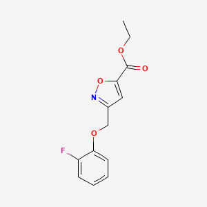 molecular formula C13H12FNO4 B12838713 Ethyl 3-(2-fluorophenoxymethyl)isoxazole-5-carboxylate 