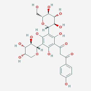 1-(4-Hydroxyphenyl)-3-(2,4,6-trihydroxy-3-((2S,3R,4R,5S,6R)-3,4,5-trihydroxy-6-(hydroxymethyl)tetrahydro-2H-pyran-2-yl)-5-((2S,3R,4S,5S)-3,4,5-trihydroxytetrahydro-2H-pyran-2-yl)phenyl)propane-1,3-dione