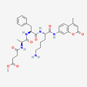 methyl 4-[[(2S)-1-[[(2S)-1-[[(2S)-6-amino-1-[(4-methyl-2-oxochromen-7-yl)amino]-1-oxohexan-2-yl]amino]-1-oxo-3-phenylpropan-2-yl]amino]-1-oxopropan-2-yl]amino]-4-oxobutanoate