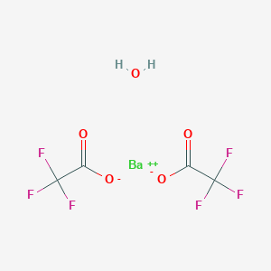 molecular formula C4H2BaF6O5 B12838787 Barium 2,2,2-trifluoroacetate xhydrate 