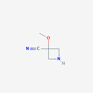 molecular formula C5H8N2O B12838836 3-Methoxyazetidine-3-carbonitrile 